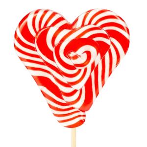 Kalp Lolipop (Kırmızı Beyaz)